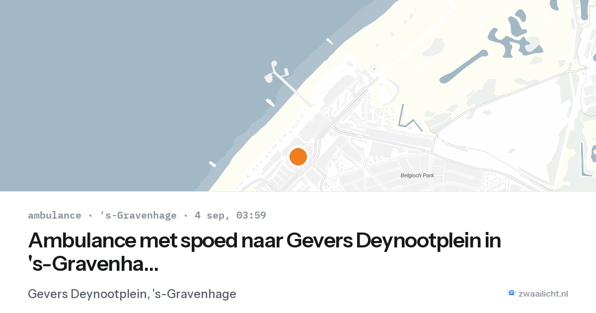 Ambulance met spoed naar Gevers Deynootplein in 's-Gravenhage — 4 sep 2026