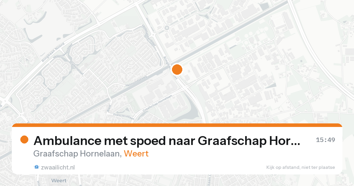 Ambulance met spoed naar Graafschap Hornelaan in Weert — 18 aug 2026