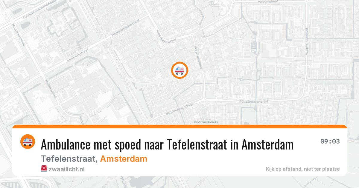 Ambulance met spoed naar Tefelenstraat in Amsterdam — 2 aug 2026