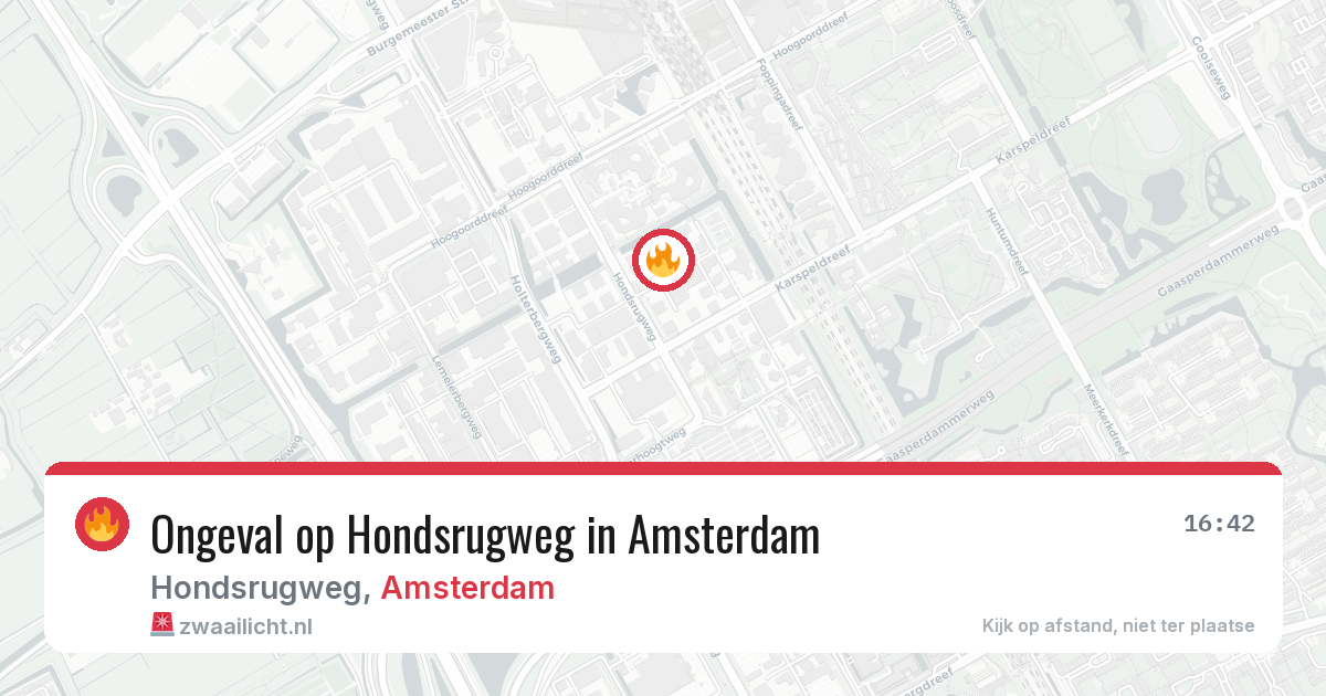 Ongeval op Hondsrugweg in Amsterdam — 23 jun 2026
