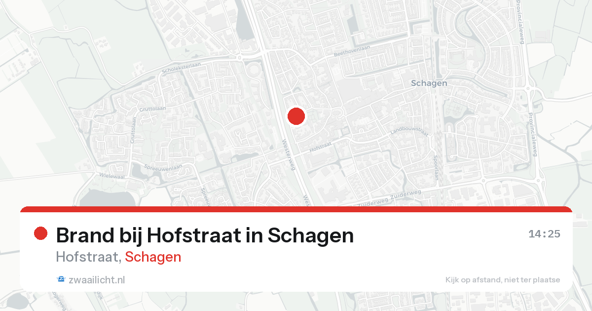 Brand bij Hofstraat in Schagen — 14 mei 2026