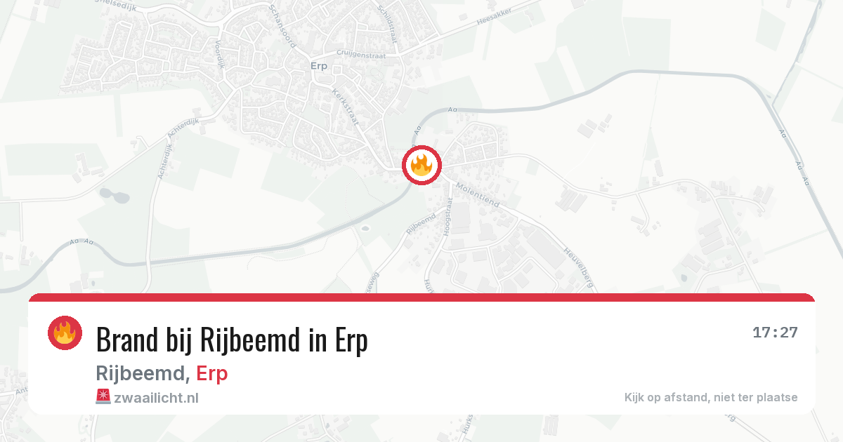 Brand bij Rijbeemd in Erp — 22 mrt 2026