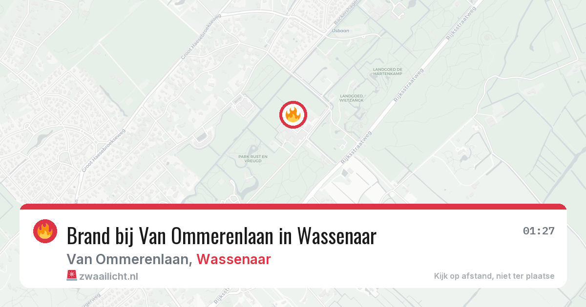 Brand bij Van Ommerenlaan in Wassenaar — 27 apr 2026