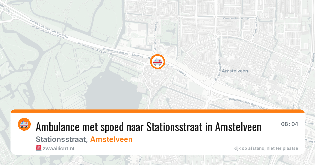 Ambulance met spoed naar Stationsstraat in Amstelveen — 6 mei 2026