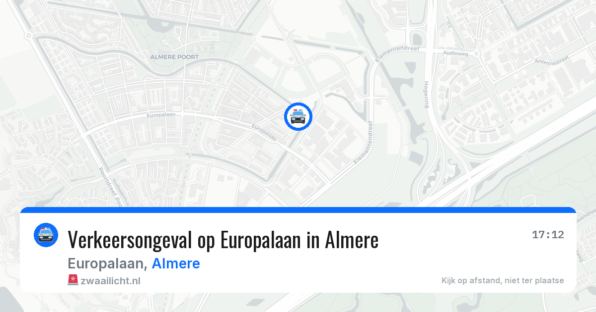 Verkeersongeval op Europalaan in Almere — 20 jun 2026