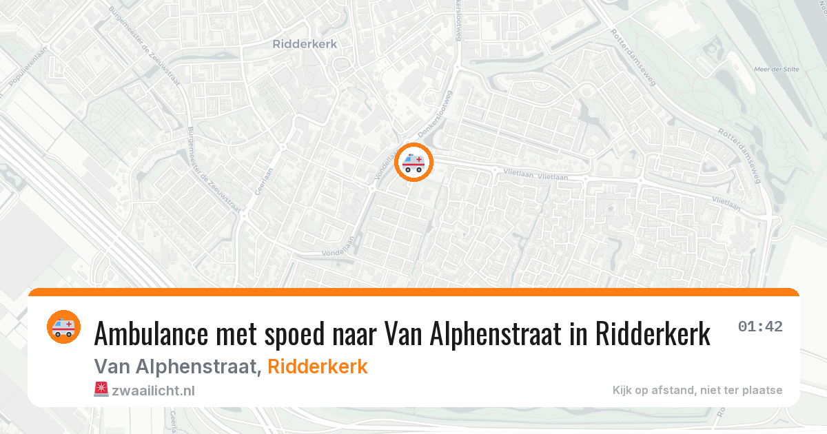 Ambulance met spoed naar Van Alphenstraat in Ridderkerk — 9 aug 2026