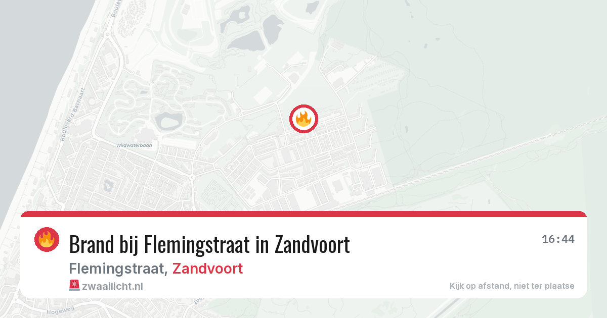 Brand bij Flemingstraat in Zandvoort — 12 aug 2026