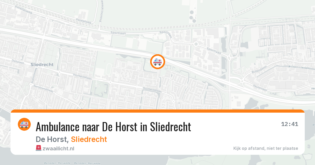 Ambulance naar De Horst in Sliedrecht — 14 feb 2026