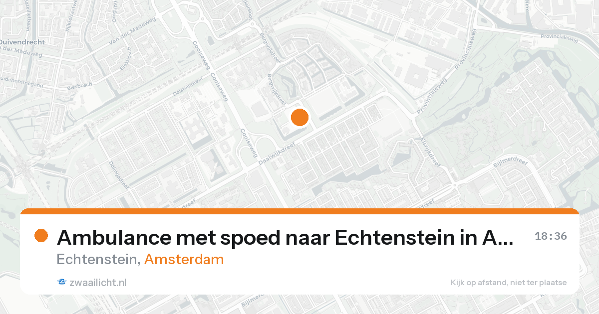 Ambulance met spoed naar Echtenstein in Amsterdam — 18 aug 2026