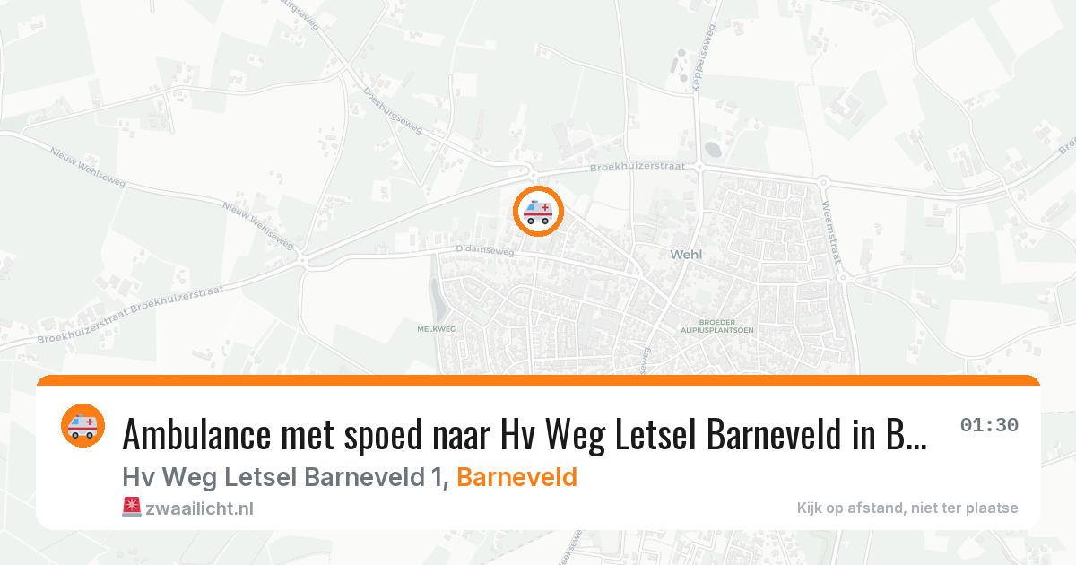 Ambulance met spoed naar Hv Weg Letsel Barneveld in Barneveld — 26 mei 2026