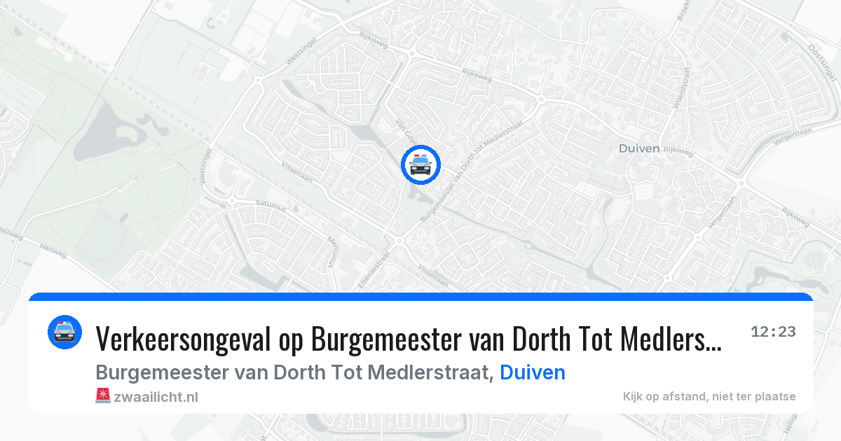 Verkeersongeval op Burgemeester van Dorth Tot Medlerstraat in Duiven — 26 jan 2026