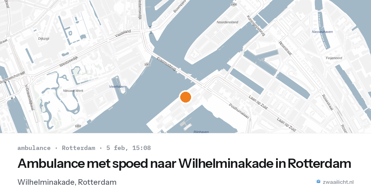 Ambulance met spoed naar Wilhelminakade in Rotterdam — 5 feb 2026