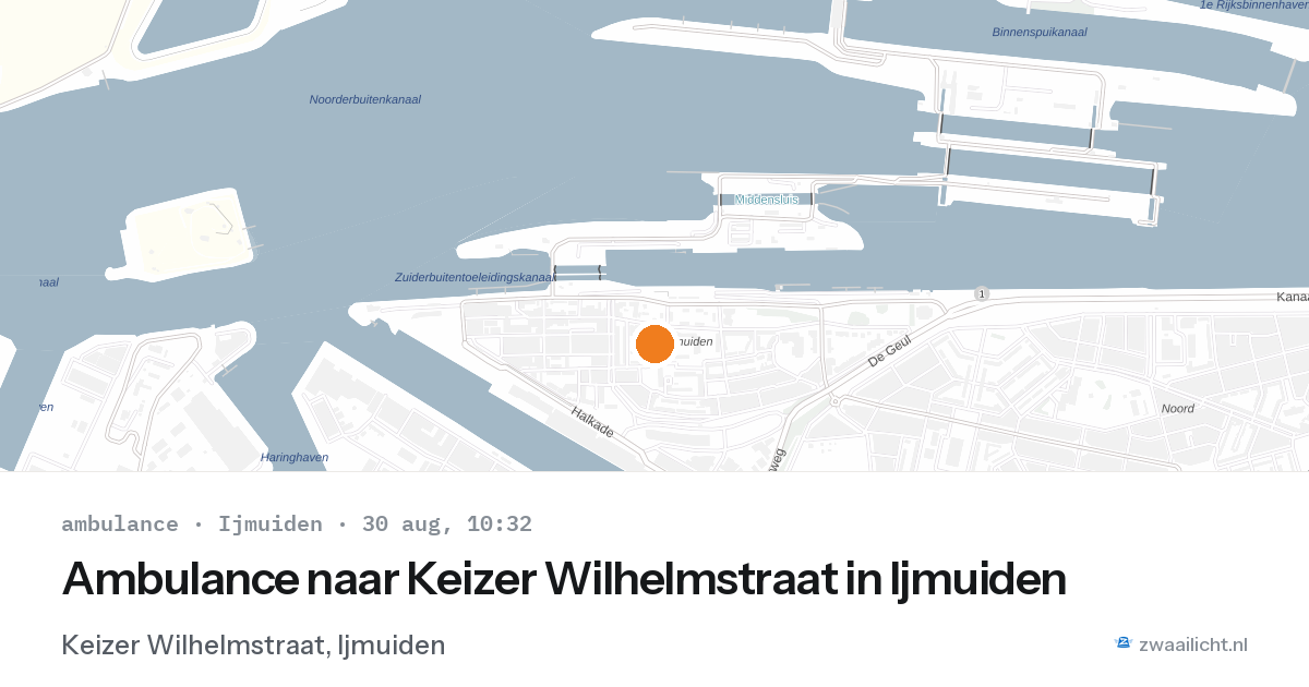 Ambulance naar Keizer Wilhelmstraat in Ijmuiden — 30 aug 2026