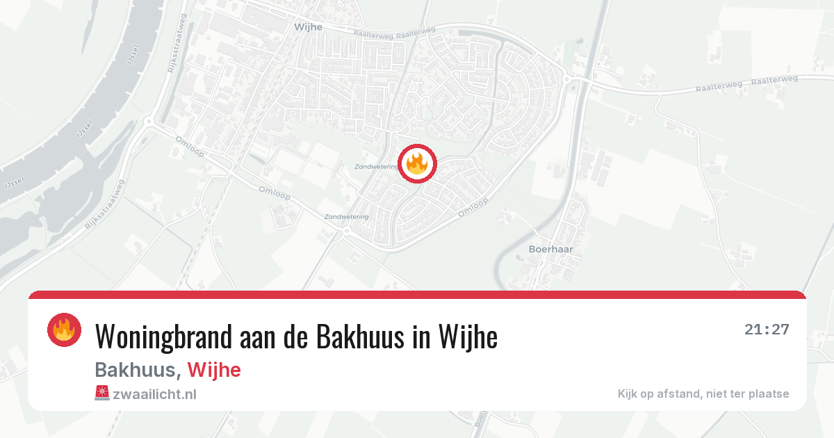 Woningbrand aan de Bakhuus in Wijhe — 23 mei 2026