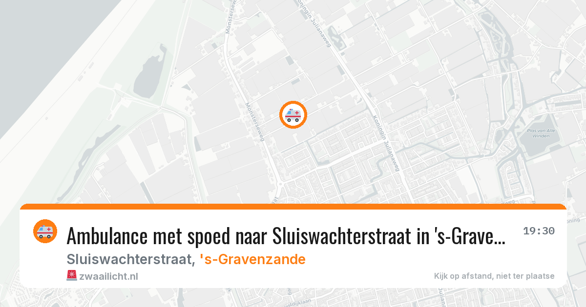 Ambulance met spoed naar Sluiswachterstraat in 's-Gravenzande — 13 aug 2026