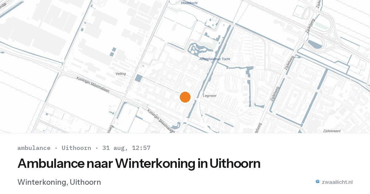 Ambulance naar Winterkoning in Uithoorn — 31 aug 2026