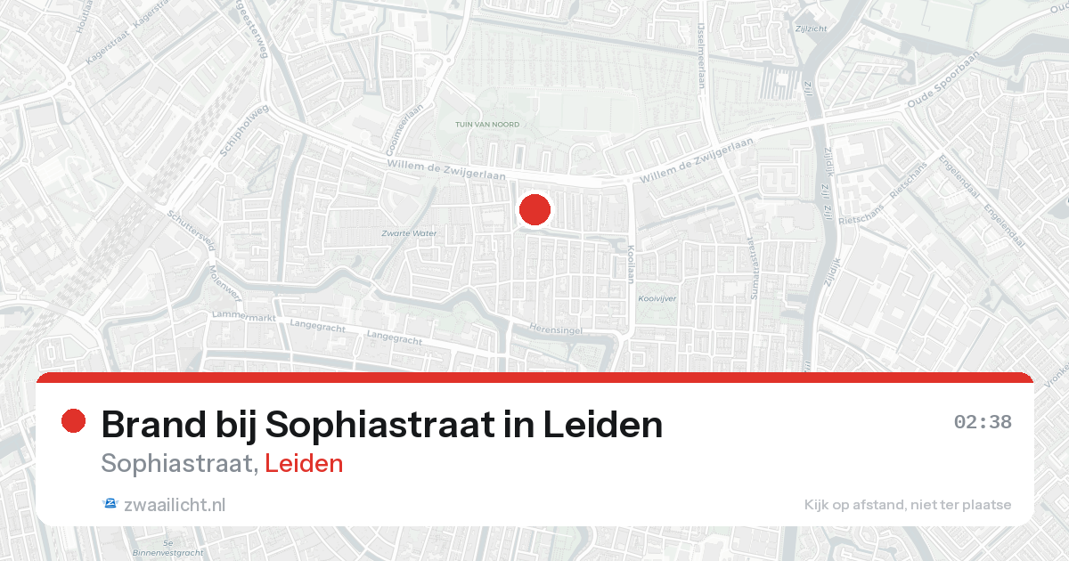 Brand bij Sophiastraat in Leiden — 23 aug 2026