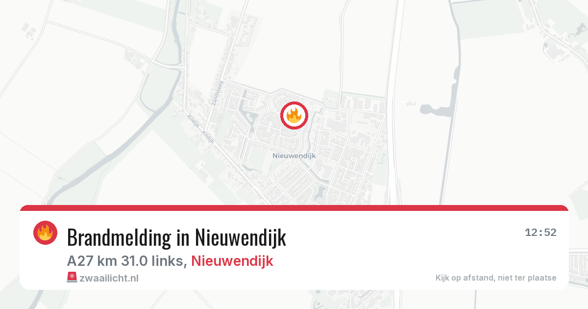 Brandmelding in Nieuwendijk — 22 jul 2026