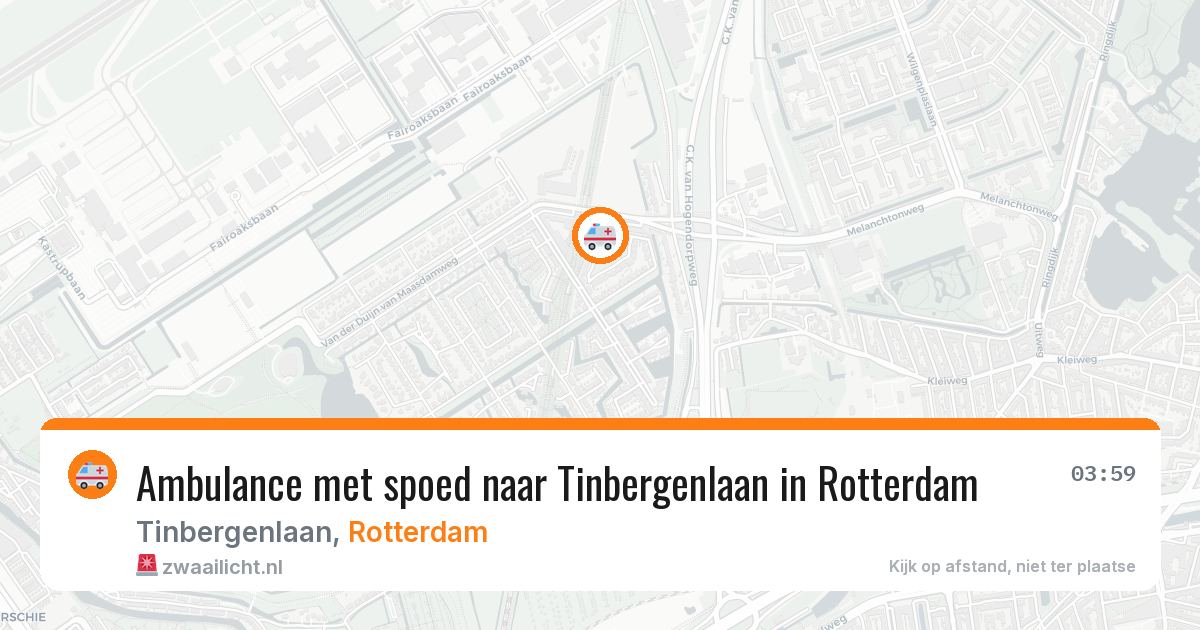 Ambulance met spoed naar Tinbergenlaan in Rotterdam — 8 jun 2026