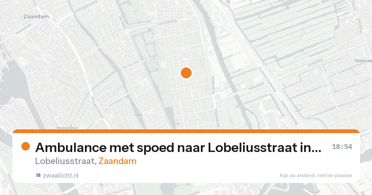 Ambulance met spoed naar Lobeliusstraat in Zaandam — 20 mei 2026