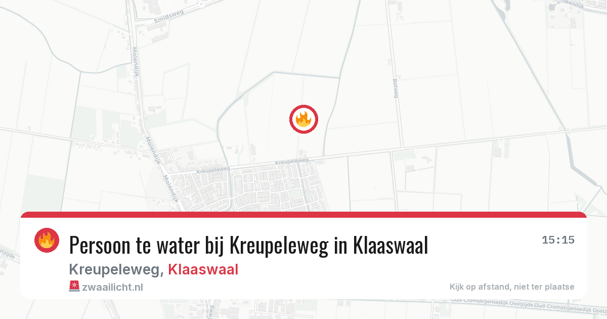 Persoon te water bij Kreupeleweg in Klaaswaal — 21 feb 2026