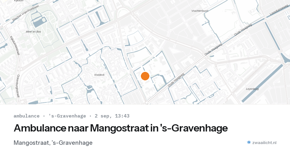 Ambulance naar Mangostraat in 's-Gravenhage — 2 sep 2026