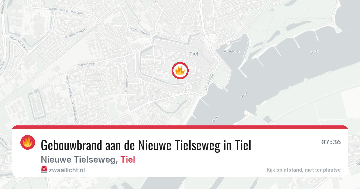 Gebouwbrand aan de Nieuwe Tielseweg in Tiel — 13 mrt 2026