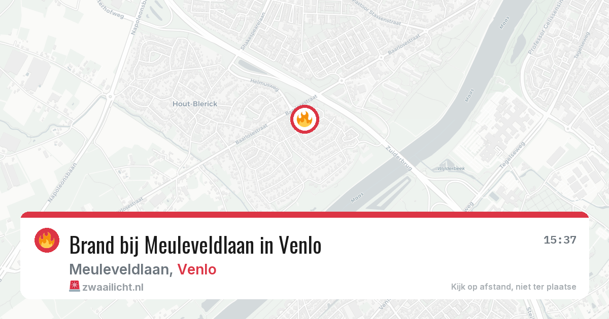 Brand bij Meuleveldlaan in Venlo — 31 mei 2026