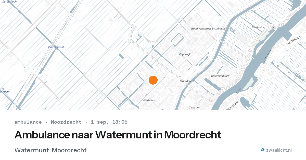 Ambulance naar Watermunt in Moordrecht — 1 sep 2026
