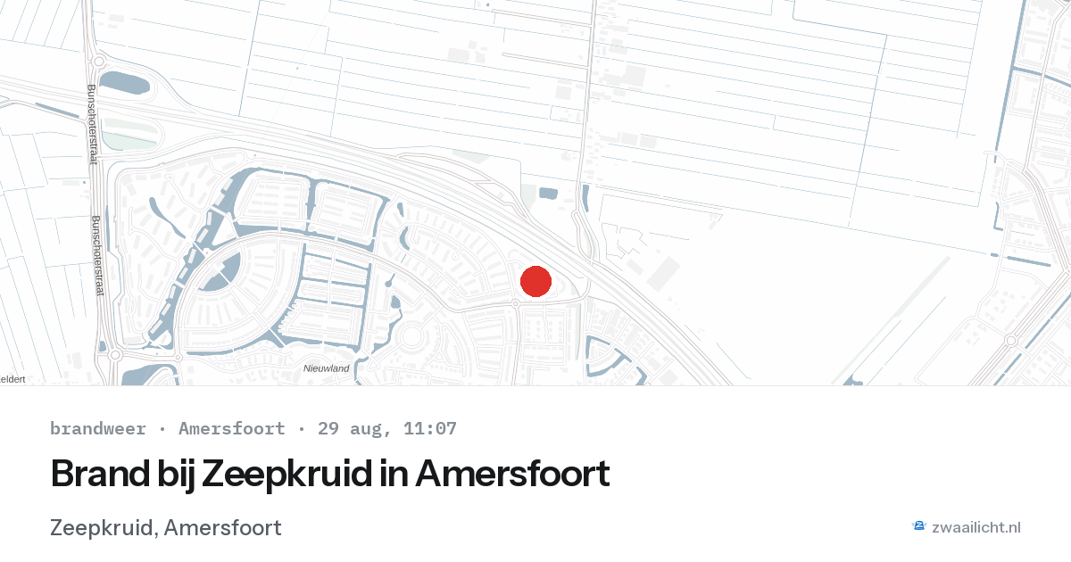 Brand bij Zeepkruid in Amersfoort — 29 aug 2026