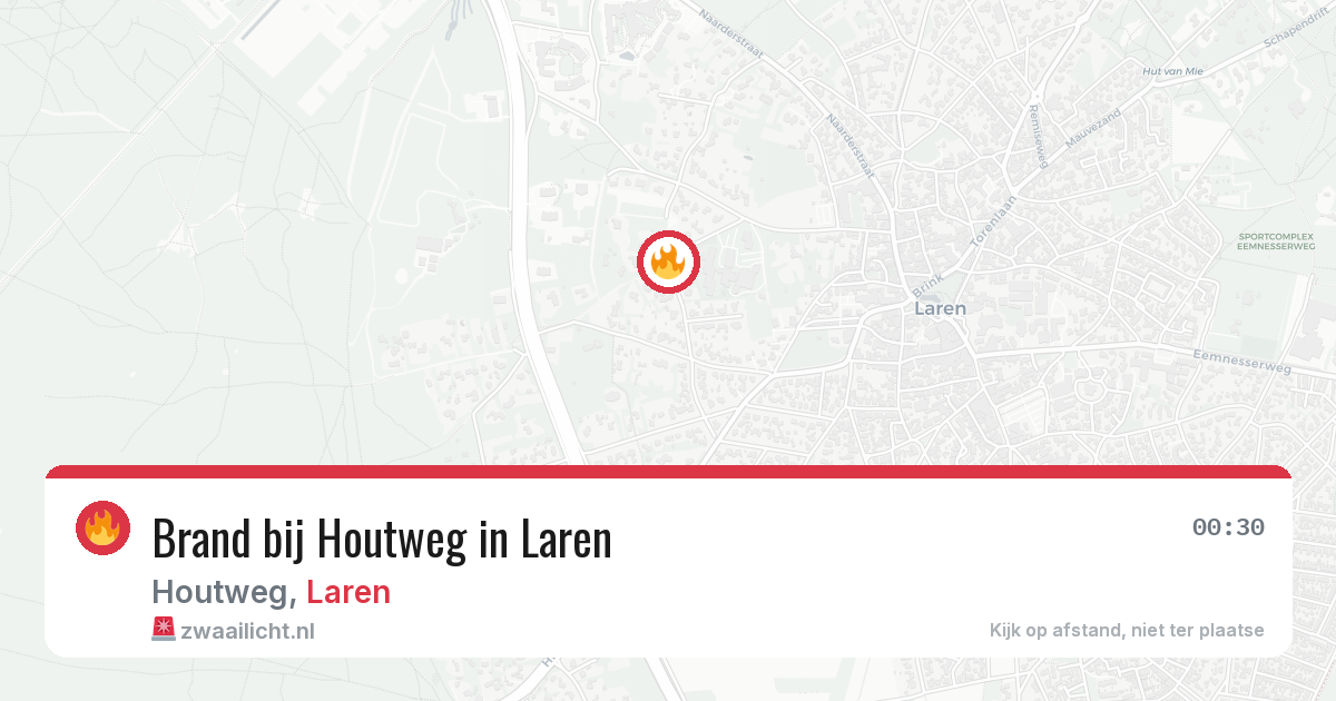 Brand bij Houtweg in Laren — 19 jun 2026