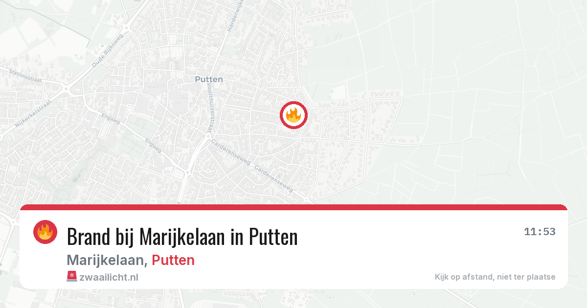 Brand bij Marijkelaan in Putten — 9 aug 2026