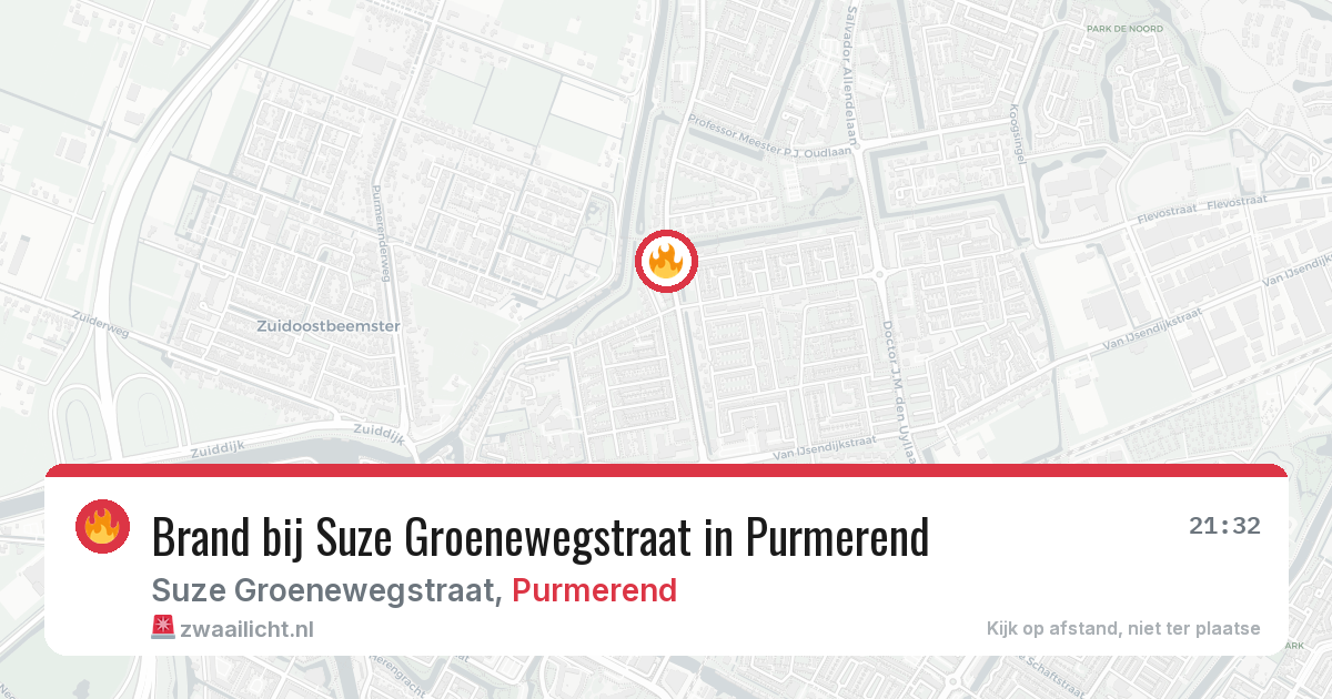 Brand bij Suze Groenewegstraat in Purmerend — 31 mei 2026