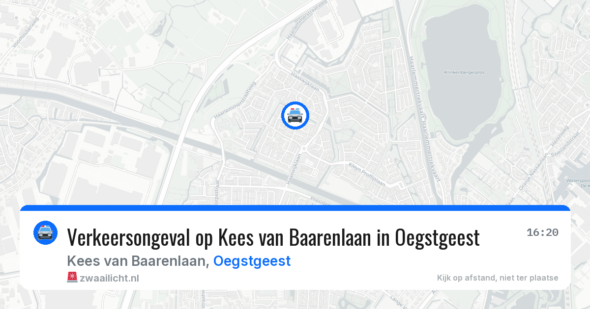 Verkeersongeval op Kees van Baarenlaan in Oegstgeest — 4 jun 2026