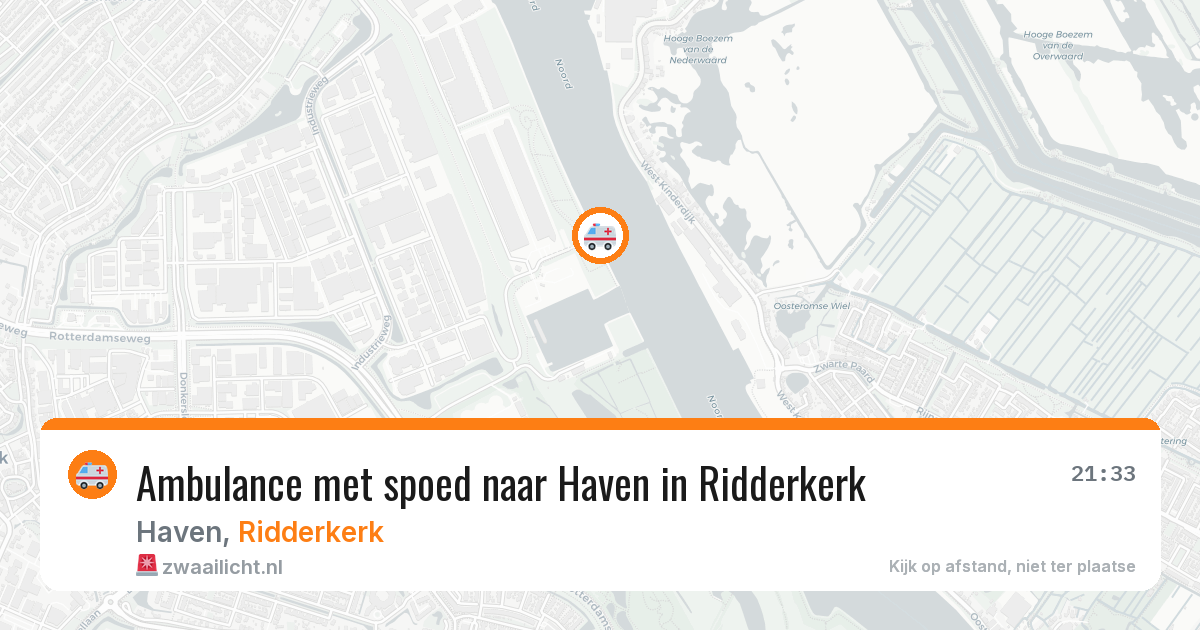 Ambulance met spoed naar Haven in Ridderkerk — 17 mei 2026