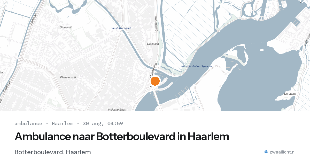 Ambulance naar Botterboulevard in Haarlem — 30 aug 2026