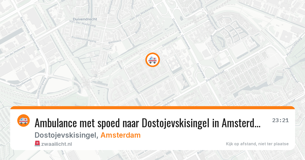 Ambulance met spoed naar Dostojevskisingel in Amsterdam — 7 mei 2026