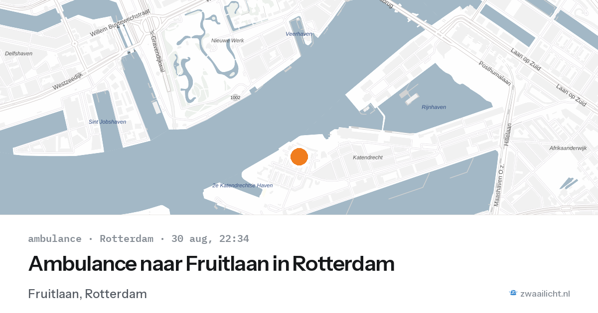 Ambulance naar Fruitlaan in Rotterdam — 30 aug 2026