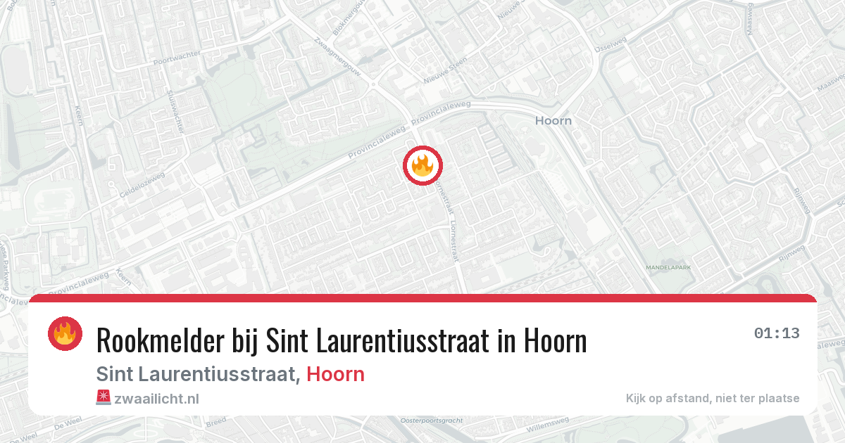 Rookmelder bij Sint Laurentiusstraat in Hoorn — 18 jun 2026