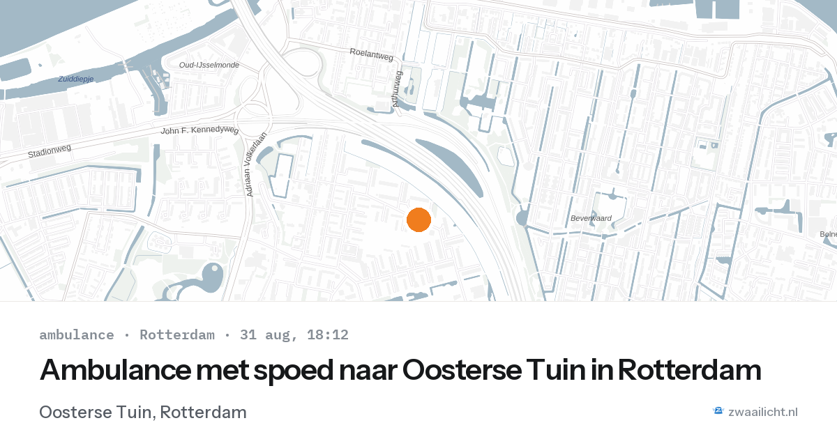 Ambulance met spoed naar Oosterse Tuin in Rotterdam — 31 aug 2026