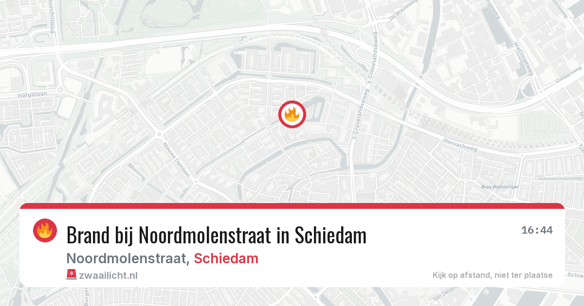 Brand bij Noordmolenstraat in Schiedam — 6 apr 2026