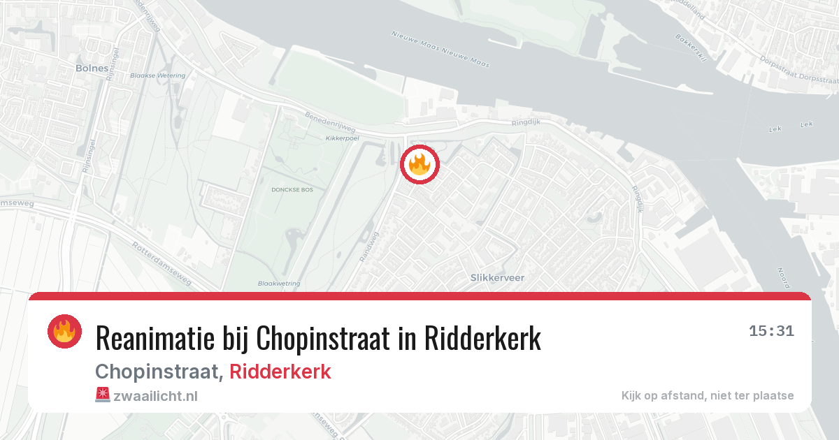 Reanimatie bij Chopinstraat in Ridderkerk — 29 mrt 2026