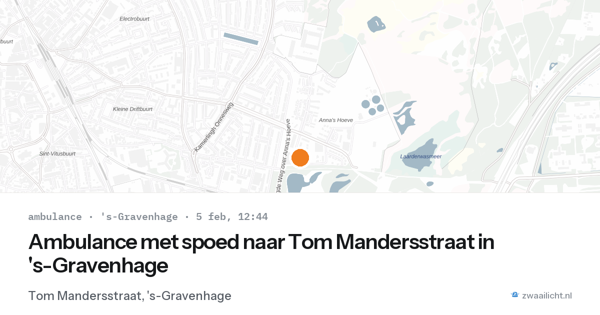 Ambulance met spoed naar Tom Mandersstraat in 's-Gravenhage — 5 feb 2026