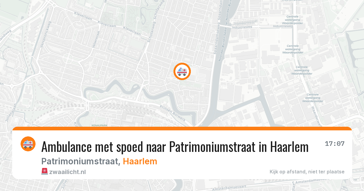 Ambulance met spoed naar Patrimoniumstraat in Haarlem — 18 apr 2026