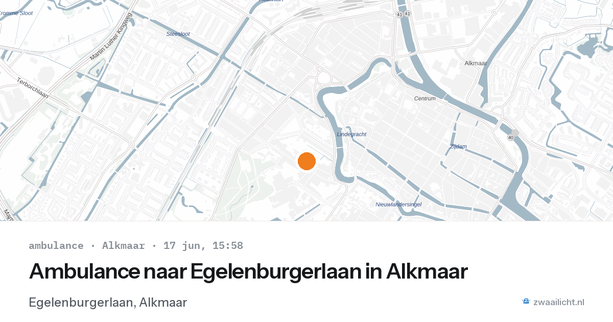 Ambulance naar Egelenburgerlaan in Alkmaar — 17 jun 2026