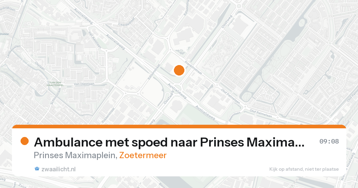Ambulance met spoed naar Prinses Maximaplein in Zoetermeer — 15 aug 2026