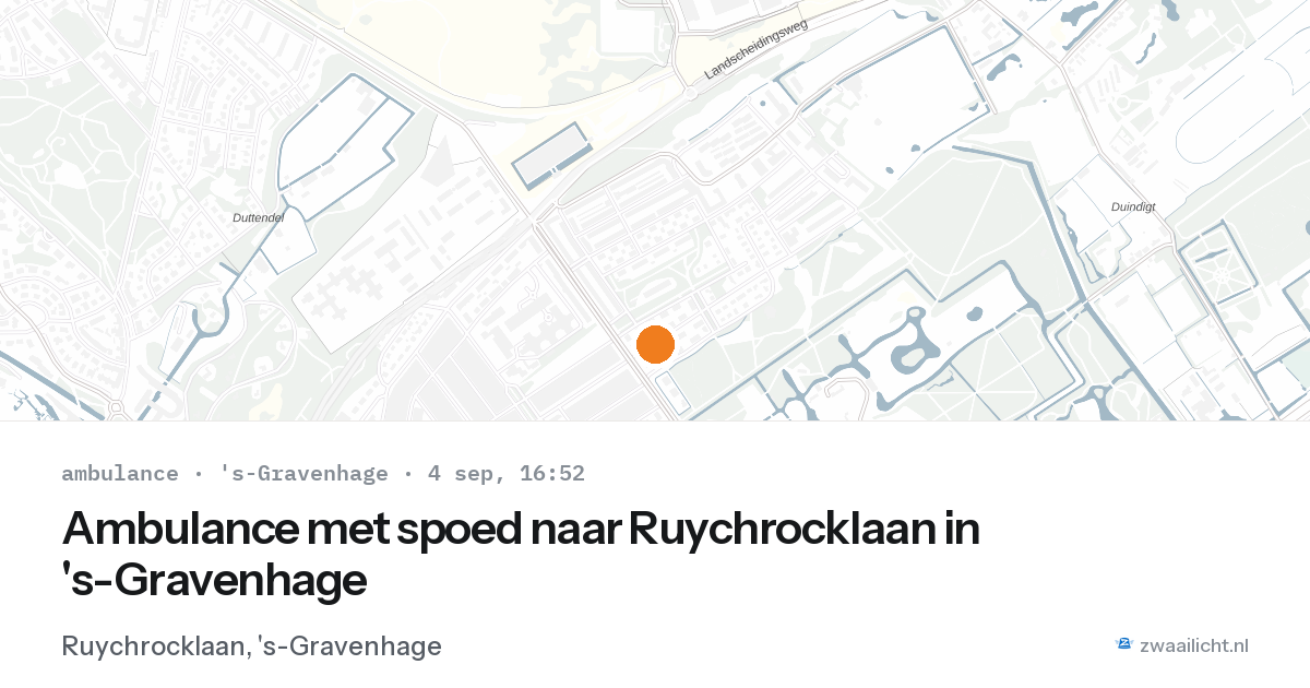 Ambulance met spoed naar Ruychrocklaan in 's-Gravenhage — 4 sep 2026