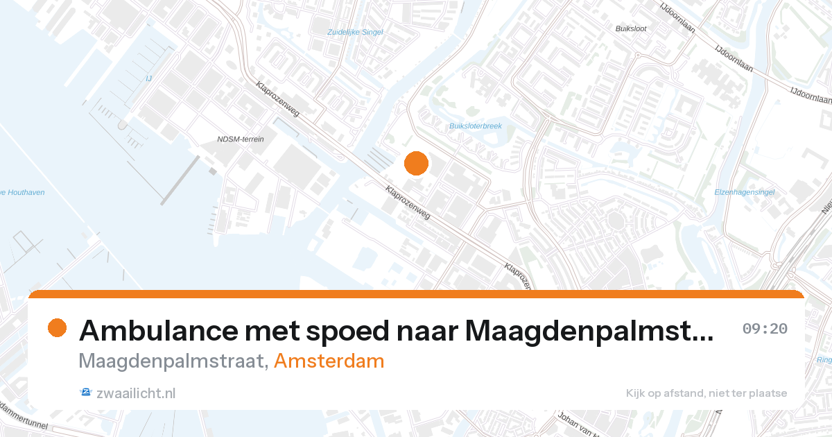 Ambulance met spoed naar Maagdenpalmstraat in Amsterdam — 27 aug 2026