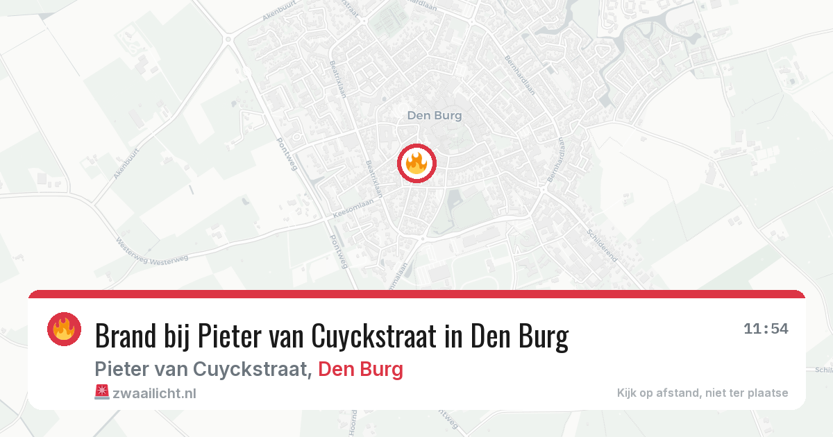 Brand bij Pieter van Cuyckstraat in Den Burg — 5 mei 2026