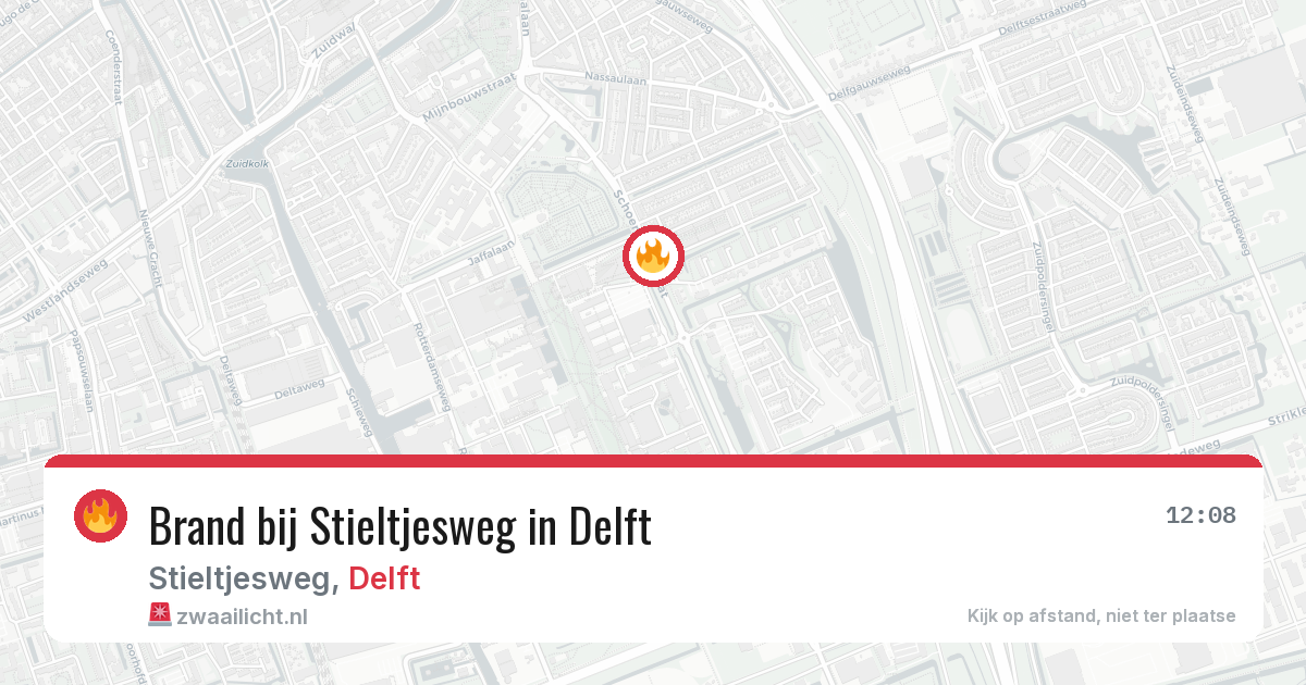 Brand bij Stieltjesweg in Delft — 21 apr 2026